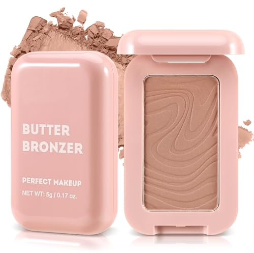 Boobeen Weicher Matte Bronzer, Kontur Palette Puder für Gesicht, Bronzing Puder Natürliches Rouge Pulver für Konturierung, Lang anhaltend aufbaubar, Bronzed Schimmer