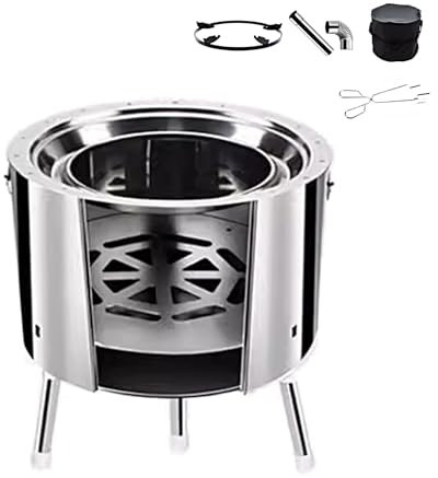 Mini Poele a Bois Camping, Tente Chaude Poêle À Bois, Holzofen Zum Kochen pour Camping Randonnée Cuisine Pas D'installation Pieds Repliables