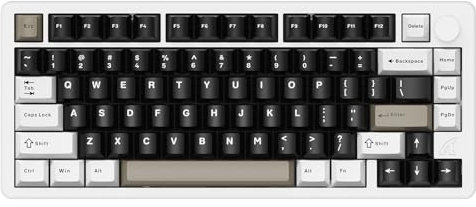 ATTACK SHARK X86 Wireless Mechanical Keyboard, 75% Gaming Keyboard All-Aluminium CNC, RGB Backlit Gasket Hot Swap Custom Keyboard with Knob, BT/2.4G/USB-C Wired Creamy Keyboard for Mac/Win-Milk White