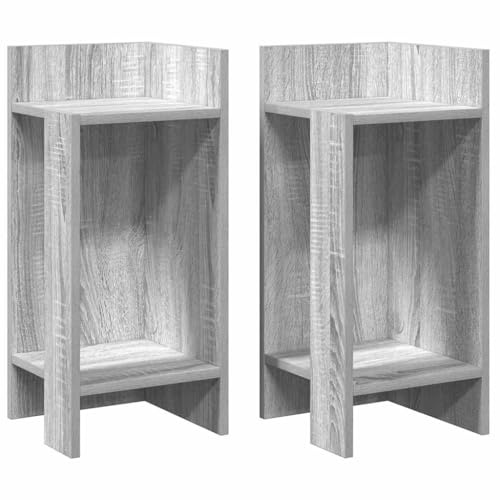 vidaXL Beistelltische 2 STK. mit Ablage Grau Sonoma 25,5x27x60 cm