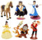 NTEVXZ 6Pcs Princesa Decoración de Tartas de Dibujos Animados Mini Figuras de Princesa Figuras de la Bella y la Bestia Decoración de Tartas Fiesta de Cumpleaños Pastel Decoración