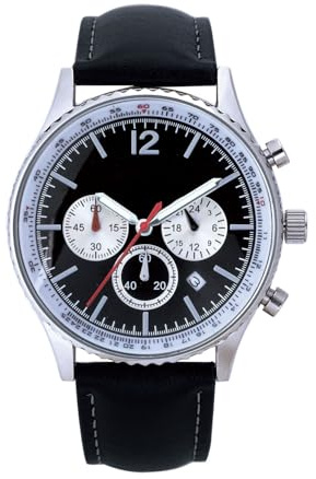 Comtex Minimalistische Armbanduhr, Analoges Zifferblatt, Schwarzes Silikonarmband, Weiß-Schwarz