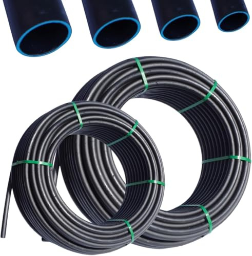 Kolor Neu 3-Lagig PE Rohr PN6 (6 Bar) Verlegerohr Wasserleitung 20mm 25mm 32mm Versorgungsleitung Bewässerung PE-Rohrleitung Druckrohr unterirdisch u oberirdisch (20 mm x 50 Meter)