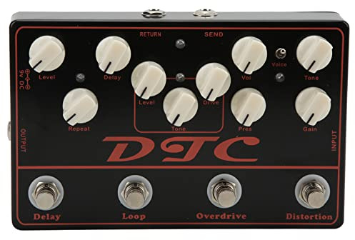 Vielseitige Synthesizer Gitarrenpedal Elektrische Verzerrung Overdrive -Schleife Verzögerung 4 in 1 Effekt für Gitarrenspieler