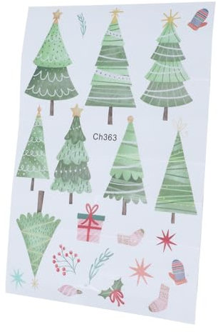 DIYEAH 1 Foglio Decorazioni Per Camera Da Letto Carino Decorazioni Natalizie Al Coperto Trasferimento Adesivo Decorazioni Per La Casa Albero Di Natale Arredamento Etichetta Parete Pvc