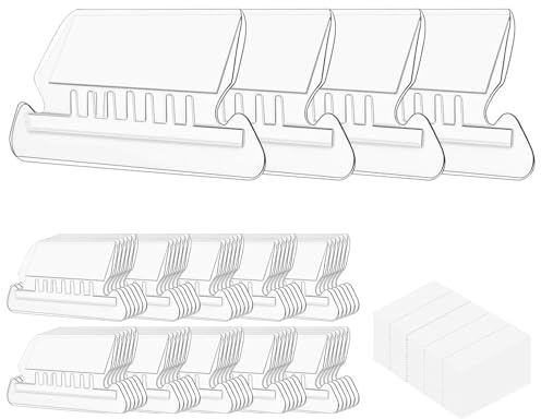 40 cartes à suspendre avec 40 inserts, étiquettes en plastique de 5,1 cm, inserts transparents, pour classeurs et différenciation