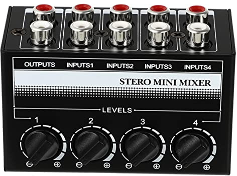 minkissy Kanal-stereo-minimixer Mit Lautstärkeregelung Für Pc Tragbar Ohne Stromversorgung Aus Eisen Und Kupfer Kompatibel Mit Smartphones Laptops Und Cd-player