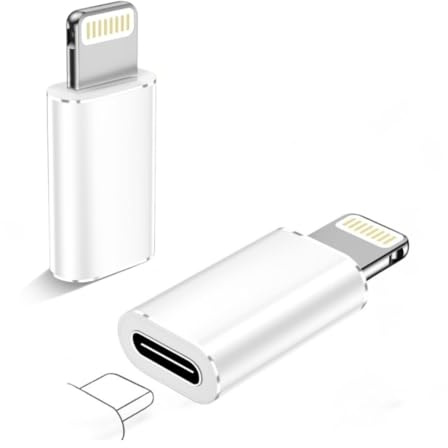 RS Adaptador USB C a Lightning, 2 Piezas Adaptador USB C Hembra a Lightning Macho | Compatible con iPhone 14/13/ Pro/Pro MAX/iPad y Dispositivos Android Samsung, Xiaomi – NO para Auriculares/OTG (2)