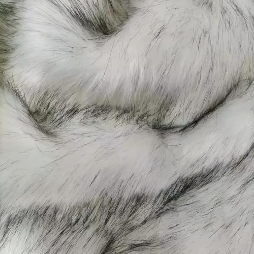 Luxuriöser Kunstfellstoff Dickes Flauschiges Vorgeschnittenes Fellimitat Fellstoff 160x50cm Für DIY Basteln, Nähen Kleidung, Kragen, Überwürfe, Teppiche, Dekoration(Size:160 * 50cm,Color:weiß)