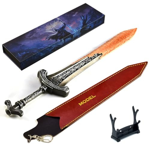 Wonsunte Elden Rings Gargoyle's Greatsword 30Cm/11.8In Metal Game Model with Display Stand Figurines Collection Desk Decoration Gifts for Gamers Collectors,A