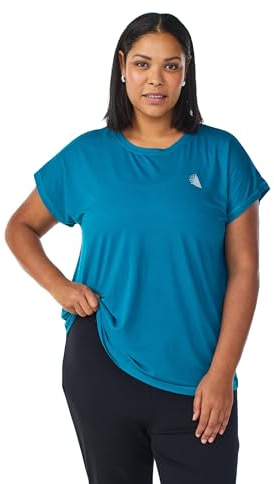 Zizzi Active by Damen Große Größen T-Shirt Kurze Ärmel Größe Gr M Deep Lagoon