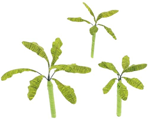 FOMIYES Bananiers Miniatures Artisanaux Lot de 3 pour Décor Maquette Architecturale Modèles D’Arbres Miniatures Taille 5-7-9 CM pour Paysage Ferroviaire et Loisirs Créatifs