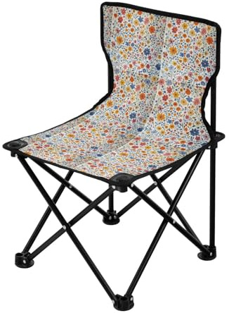 FRODOTGV Höstblommor påskliljor Zinnia daglilja vit hopfällbar campingstol ultralätt ryggsäck stol bärväska ingår resestol för resor resor