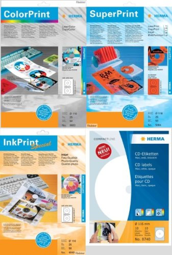 HERMA CD/DVD SuperPrint, Silber, (4094)