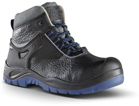 WORKPOWER – Sicherheitsstiefel S3 Pisa für Herren – Sicherheitsschuhe mit metallfreiem Durchtrittschutz & Kunststoffkappe – verfügbar in den Größen 43 (Schwarz/Blau)