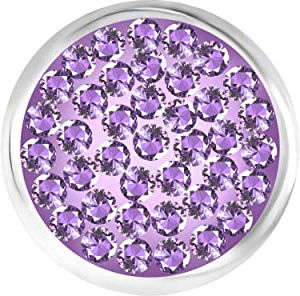Andante Kristall CHUNK Click-Button Druckknopf (Orchidee) für Chunk-Armbänder, Chunk-Ringe und andere Chunk-Accessoires