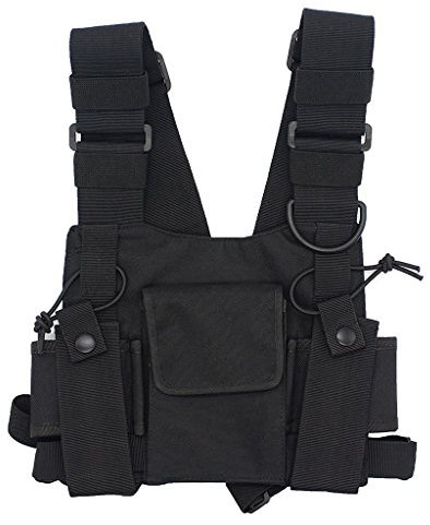 GoodQbuy® Universal Radio Chest Harness Bag Pocket Pack Holster Vest Rig for Two Way Radio (Rescue Essentials)