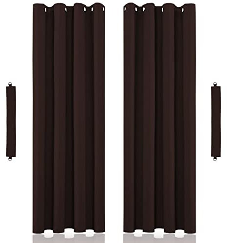 John Aird Blackout Curtains Thermal Energy Saving Eyelet Curtains for Bedroom & Living Room Including Tie Backs (Chocolate, W 66 x L 90 (2 Panels)