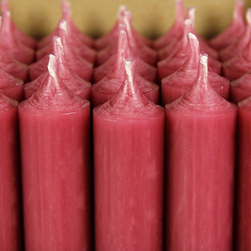Bütic GmbH Candele a bastoncino colorate, candele con combustione senza residui, lunghezza 250 mm, diametro 22 mm, colore: rosa antico, set include: 25 pezzi