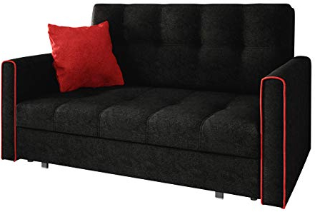 Mirjan24 Sofa Viva Bis III mit Schlaffunktion, Bettsofa, 3 Sitzer Polstersofa mit Bettkasten inkl. Kissen, Sofagarnitur, Schlafsofa Farbauswahl, Wohnlandschaft (Alova 04 + Alova 46)