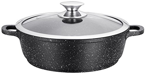 Medical Non-Stick Shallow Soup Pot Casserole with Glass cover-40CM