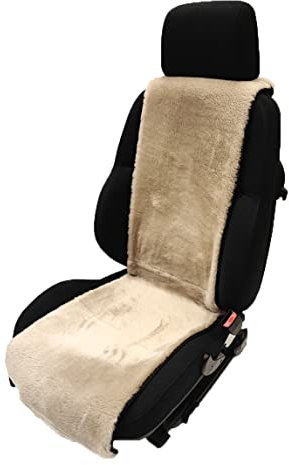 Leibersperger Hochwertiges Lammfell Autositzauflage 36 cm x 135cm – Geeignet für Jede Jahreszeit - 18mm Fellhöhe (Beige)