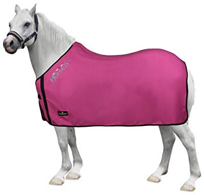 Horses, Fleece Decke Basic Pony, Weich und Bequem, Ideal für Transport und Feierabend (110 cm, Rosa)