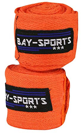 Bay 100% Baumwolle Boxbandagen 3 m unelastisch Nicht elastisch fest BW fest (orange)