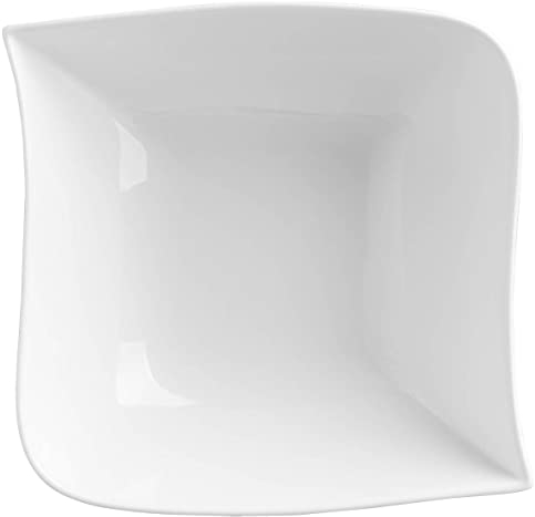 Saladier Carré Design Vague - 24 X 24 Cm - Porcelaine