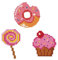 Diamond Dotz DTZ12-015 Diamond Dotzies Sticker Set Süßigkeiten, 3 glitzernde Aufkleber zum Selbstgestalten und Verzieren, ideal für Kinder und Anfänger