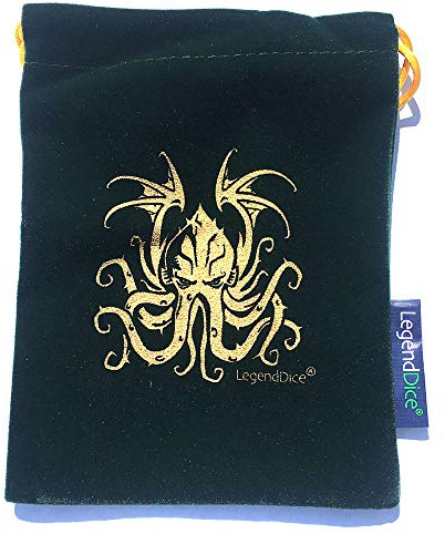 Cthulhu Dice Bag - Draw String dice Pouch for Roleplaying Dice (Green)