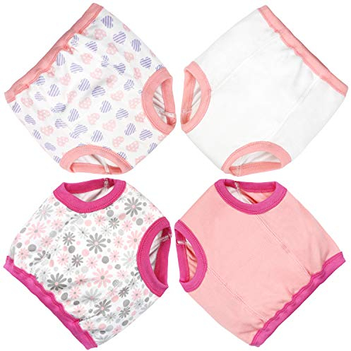 Flyish Baby Trainingshose Kinder Trainingswäsche Kleinkind Töpfchen Trainingshose Baby Unterwäsche Toilettentraining, 2 Jahre, Mädchen-4 Stück