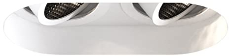 Astro Trimless Round Twin Adjustable Indoor Downlight (Matt White), GU10 LED Lamp, Designed in Britain - 1248021-3 Years Guarantee