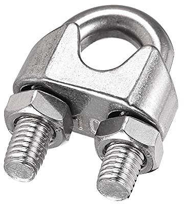 sourcing map Wire Rope Clip Clamp M10 304 Stainless Steel for 10mm Diameter Cable, Pack of 8