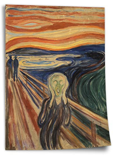 Printistico Poster Edward Munch - Der Schrei (1910) Kunstdruck ohne Rahmen, Wandbild - A4, A3, A2, A1, A0, XXL - Wohnzimmer, Schlafzimmer, Küche, Deko