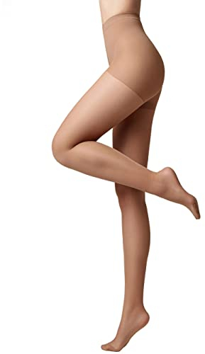 Conte elegant Damenstrumpfhose für empfindliche Haut mit Vitamin E - ACTIVE SOFT Lycra 20 DEN - Modellierende Wirkung Damen Feinstrumpfhose Strumpfhose - Einfarbig - Farbe Natural Größe 4