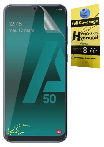 WardSan [Pack 2 Pièces Film de Protection intégrale écran Hydrogel 3D pour Samsung Galaxy A50 | Transparente Anti-choc | Compatible coques,housse, étui | Protecteur vitre | Mieux qu'un verre trempé