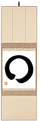Yumeya Original japanische Kalligraphie ENSO handgeschrieben Japan Kalligrafie in Faltrahmen H. 83, B. 26,5 cm