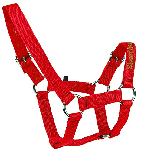 Personalisierte Benutzerdefinierte Gestickten Namen Pferd Halfter Einstellbare Pferd Halfter Mit Jedem Text FÜR Pferd (Rot)