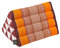 Handelsturm Kleines Thaikissen Dreieck 33 x 20 cm Kissen mit Füllug aus Kapok Dreieckskissen aus Thailand, Dekokissen oder Stütze (braun & orange)