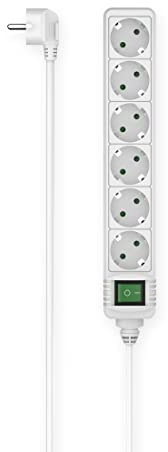 Hama Steckdosenleiste, 6-Fach, Schalter, 1, 4 m, Weiß, 223007, Normal Size