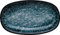 Bonna 6x Servierplatten Speiseteller Essteller Platte Porzellan Geschirr oval Blau Weiß Schwarz Sepia Gourmet 34x19cm Kantenschutz
