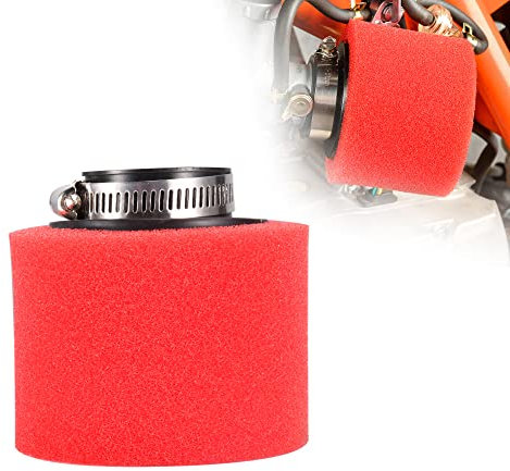 RUTU Filtre à air 38 mm, filtre à moto à éponge en mousse haute performance pour xr50 CRF50 XR CRF 50cc 90cc 110cc 125cc 150cc 200cc 4 traits Dirt Bike et Go Kart Scooter-RED-RED
