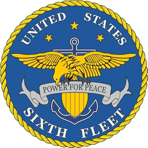 U24 Aufkleber U.S. Navy 6th Fleet Seal 24 cm Autoaufkleber Sticker Konturschnitt