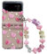 Coque Galaxy Z Flip 4 avec Chaîne, CrazyLemon Coque Transparente Portable avec Charnière Cover Rigide Housse pour Samsung Galaxy Z Flip 4 5G 2022 pour Femme Fille - Amour Rose