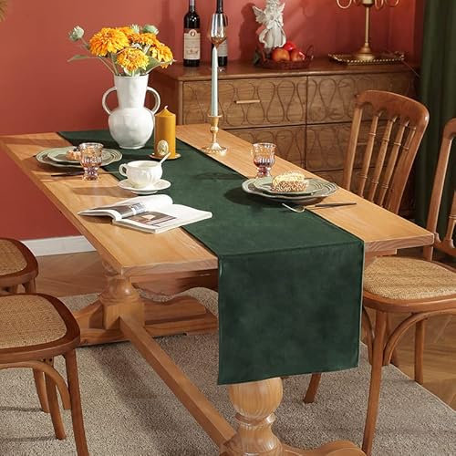 Tischläufer Industrial, Tischläufer Grün Mint Baumwolle Einfarbig für die Esszimmerparty 220X33cm