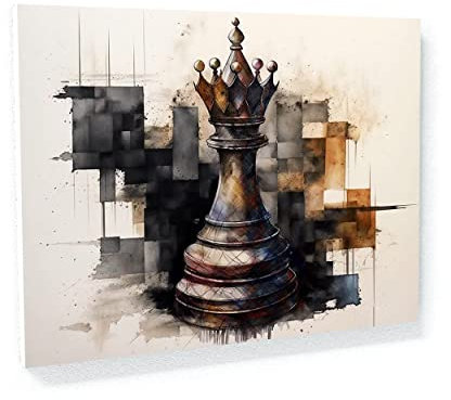 Sense Canvas Schachfigur einzigartig strukturierter Rook 2 Leinwand-Kunst, Heimdekoration, Wandkunstdruck, Poster, Gemälde, groß, 40 x 30 / 1,9 cm