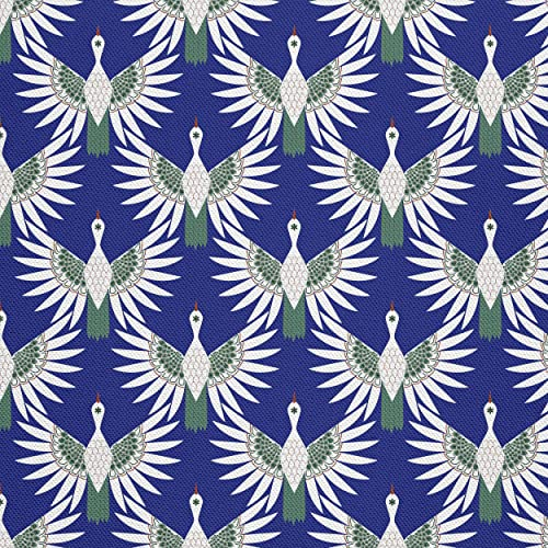 HEKO PANELS Oxford Wasserdichte Meterware Canvas-Stoff Polyester Zum Nähen Dekostoffe Wasserabweisend Blickdicht Störche Ornamenten 1 Meter 155 x 100 cm