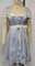 Trachtenkleid Damen Dirndl Kurz Set - Midi Trachtenkleid 3tlg. Dirndlbluse für Oktoberfest - DREI Teilig: Kleid, Bluse, Schürze Weiß-grau38