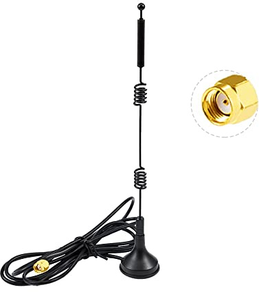 Vecys WiFi Antenne 2.4 G / 5G / 5.8G Dual Frequenz 8 dBi Magnetische Basis Omnidirektionale MIMO RP-SMA Adapter 1.5 m 4.9 Feet für Router WiFi Karte Netzwerk PCIE Antenne